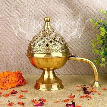 Glossy Touch Art Home Purifying Brass Dhuna Loban Burner Dhooni Dhoop Dani Dhuni Bakhoor Holder | Loban Burner | Incense Holder, Brass Table Dhoop Dani Incense Burner for Loban (Brass 2) (B0CHVYDC5L) Amazon Price History, Amazon Price Tracker