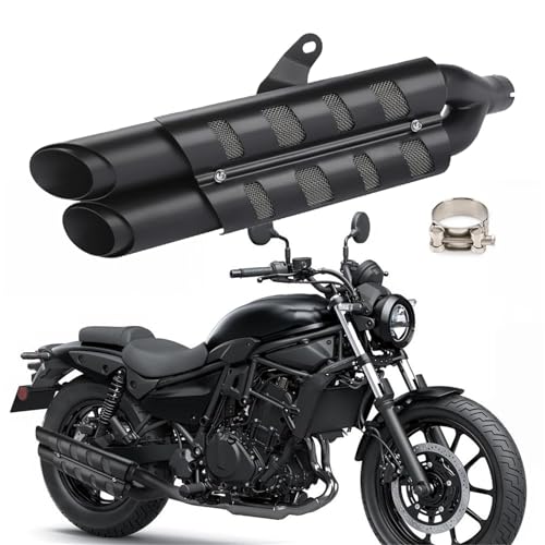 Amazon | 排気マフラー ダブルパイプ バイク用エキゾースト に適合する