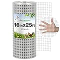 AMAGABELI GARDEN & HOME Hardware Cloth 1/2 inch 16inx25ft Galvanized After Welding 19 Gauge Square Chicken Wire Fence Mesh Roll Raised Garden Bed Plant Supports Poultry Netting Cage Snake Fence