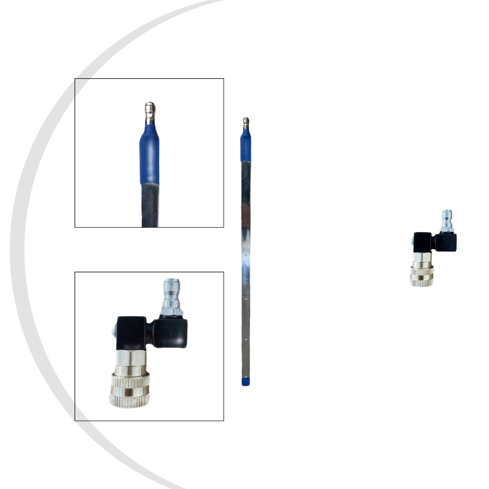 Limpiador de radiador de coche de 60 cm, barra de pulverización de metal, no requiere desmontaje, boquilla de agua y aire para camiones y kit de limpieza de condensador de coche