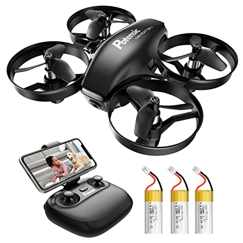 Potensic A20W Drone for Kids, Mini Drone with Camera 720P HD, RC FPV Drone 3 Batteries with Altitude Hold, Headless Mode, Gravity Sensor, One Key Start Easy for Beginners