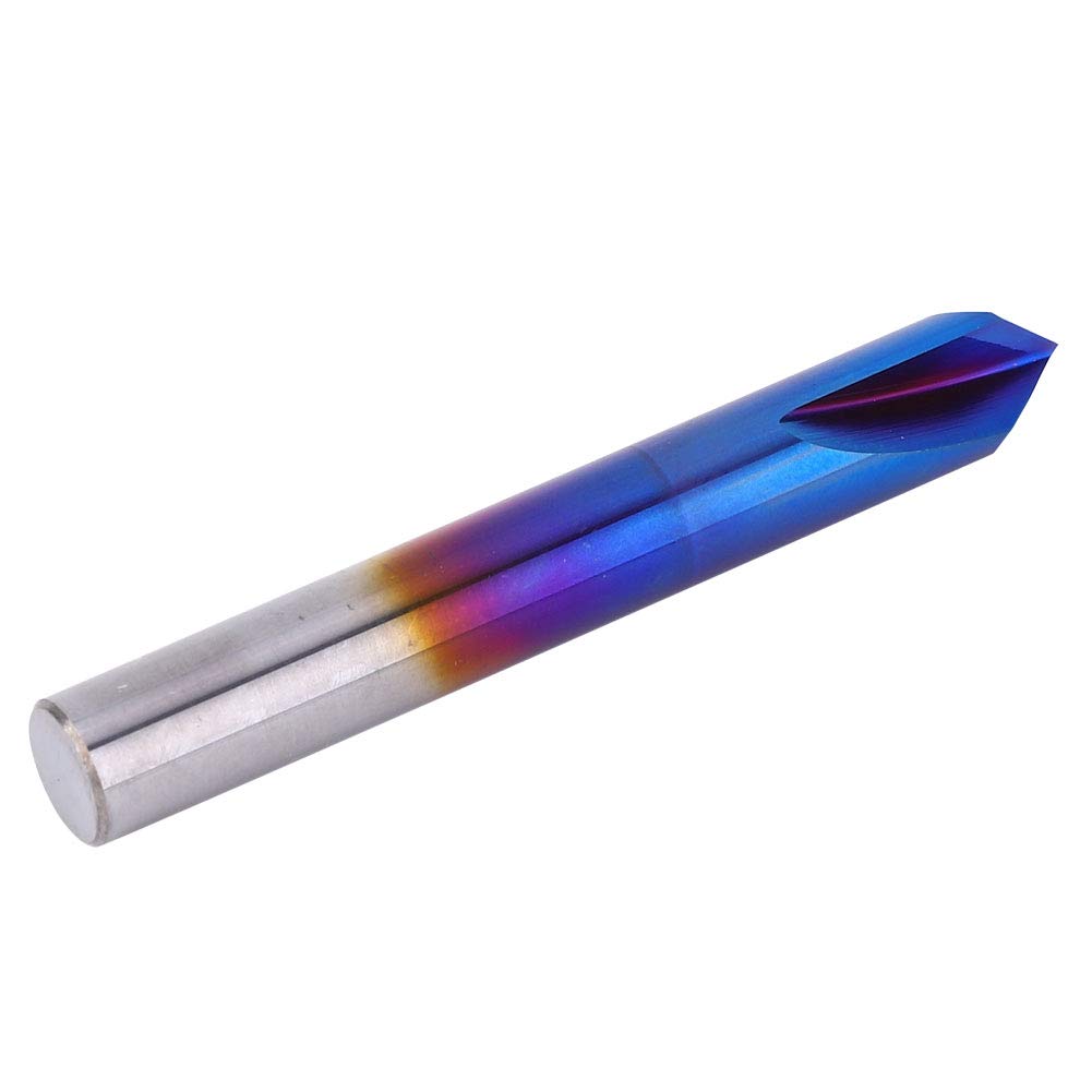 90 Grados Chaflán fresa 2 flauta azul recubrimiento de acero tungsteno fresa de carburo de tungsteno (8 * 60L)