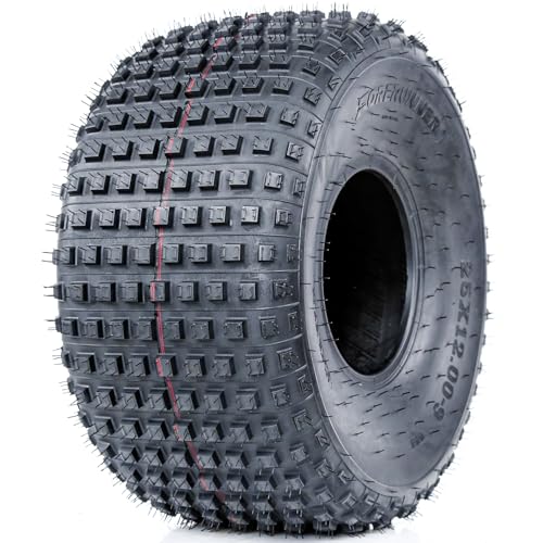 Forerunner Ares A/T ATV UTV All-Terrain Off-Road Tire-25x12.00-9 25x12-9 25x12x9 56J Load Range 6 Ply BSW Black Side Wall