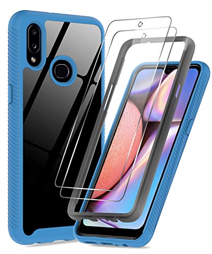 Samsung Galaxy A10S Case, Galaxy A10S Case with 2 Tempered Glass Screen Protector, LeYi Full-Body Protective Rugged Hybrid Bumper Shockproof Clear Phone Cases for Samsung A10S (Not Fit A10e)