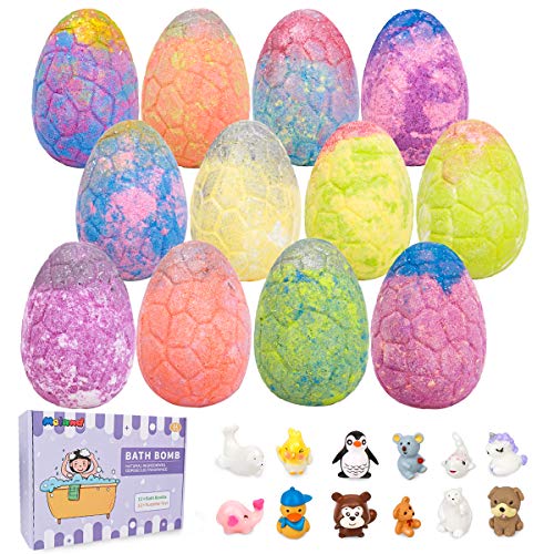 Meland Bath Bombs with Surprise Toys Inside - 12pcs 5oz Kids Bath Bombs Set - Bubble Bath Fizzes, Birthday Christmas Gift for Boys & Girls