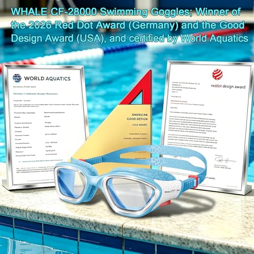 Image of Whale Swim Goggles, HD Anti-Fog Goggles, Unisex | 100% UV Protection | Anti-Fog Design Clear Wide-Angle Underwater View