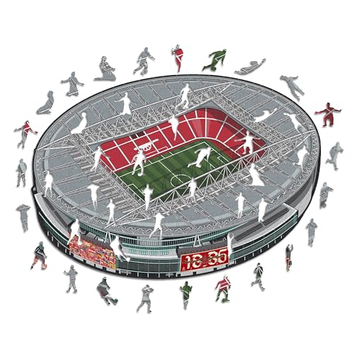 Iconic Puzzles, Arsenal Emirates Stadium, Officially Licensed Wooden Puzzle, 100% Sustainable