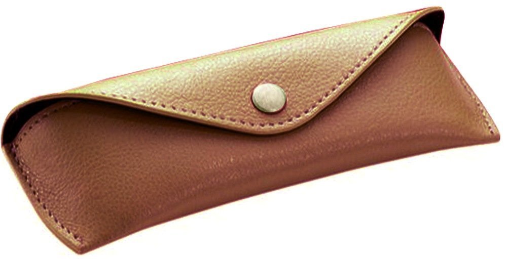 ALASSIO Gafas – Funda de Piel auténtica pequeña, marrón, Aprox. 16 x 5,5 x 3 cm, marrón, 16 cm, Organizador de Bolsillo
