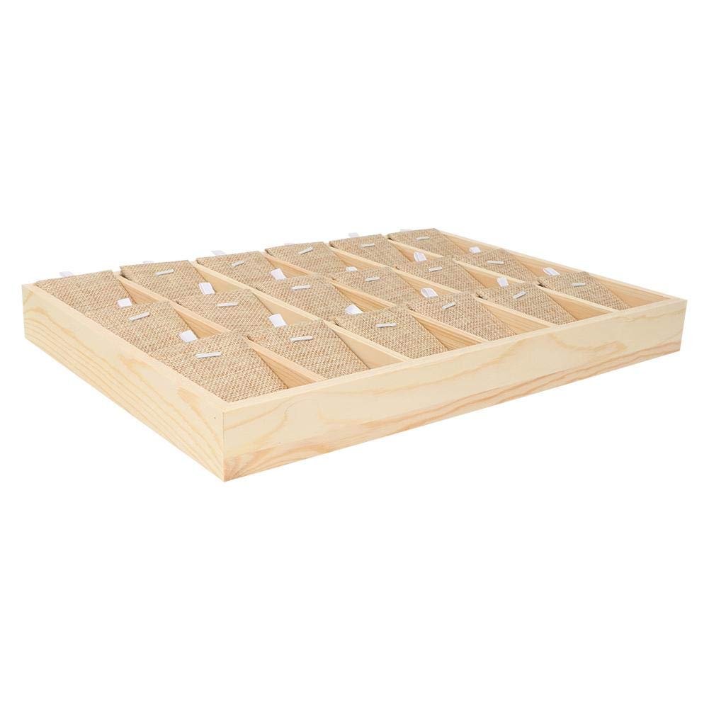 Espositore Gioielli In Legno E Velluto - 18 Slot Per Orecchini, Collane E Bracciali, 35x23.4cm