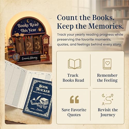 Woodamore Books Read This Year Counter, Book Tracker Gift for Book Lovers - Image 2