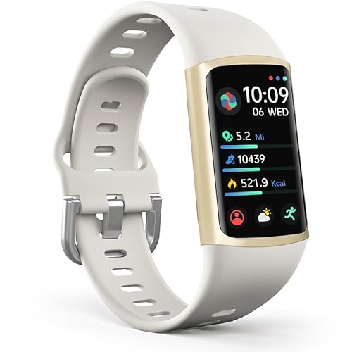 FITVII FINO 2 Slim Fitness Tracker, Smart Watch with Blood Oxygen, Sleep Monitor, 24/7 Heart Rate & Blood Pressure, IP68 Waterproof Health Activity Trackers with Calories Step Counter for Women Men