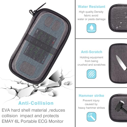 Image of Hard Carrying Case Compatible with EMAY 6L Portable ECG Monitor