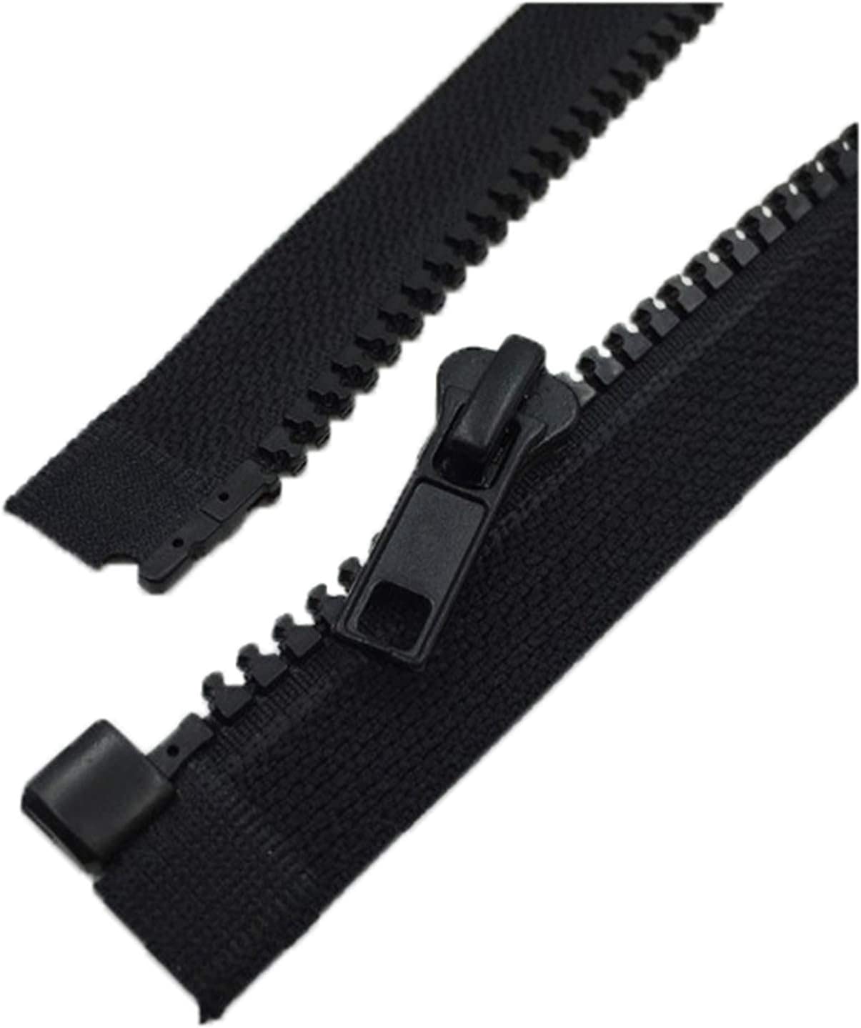 Cerniera In Plastica Staccabile Da 200 Cm Con 10 Cerniere Grandi E Doppia Trazione Per Tenda, Tela, Sacco A Pelo (DP Nero