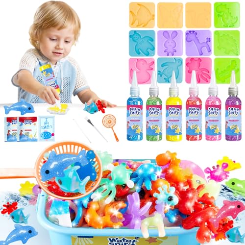 Balakaka Magic Water Elf con 6 Gel Colorati, Kit Creativo 3D Magic Gel con 12 Formine, Giocattolo Acquatico Fatto a Mano Regalo per Bambini 5 6 7 8 9