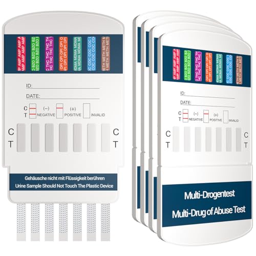 5x 7in1 Multi Drogenschnelltest | 7 Drogenarten | Drogentest für Urin | Für THC, Kokain, Opiate, Methadon, Amphetamine, MDMA (Ecstasy) und Benzodiazepine – Apothekenqualität
