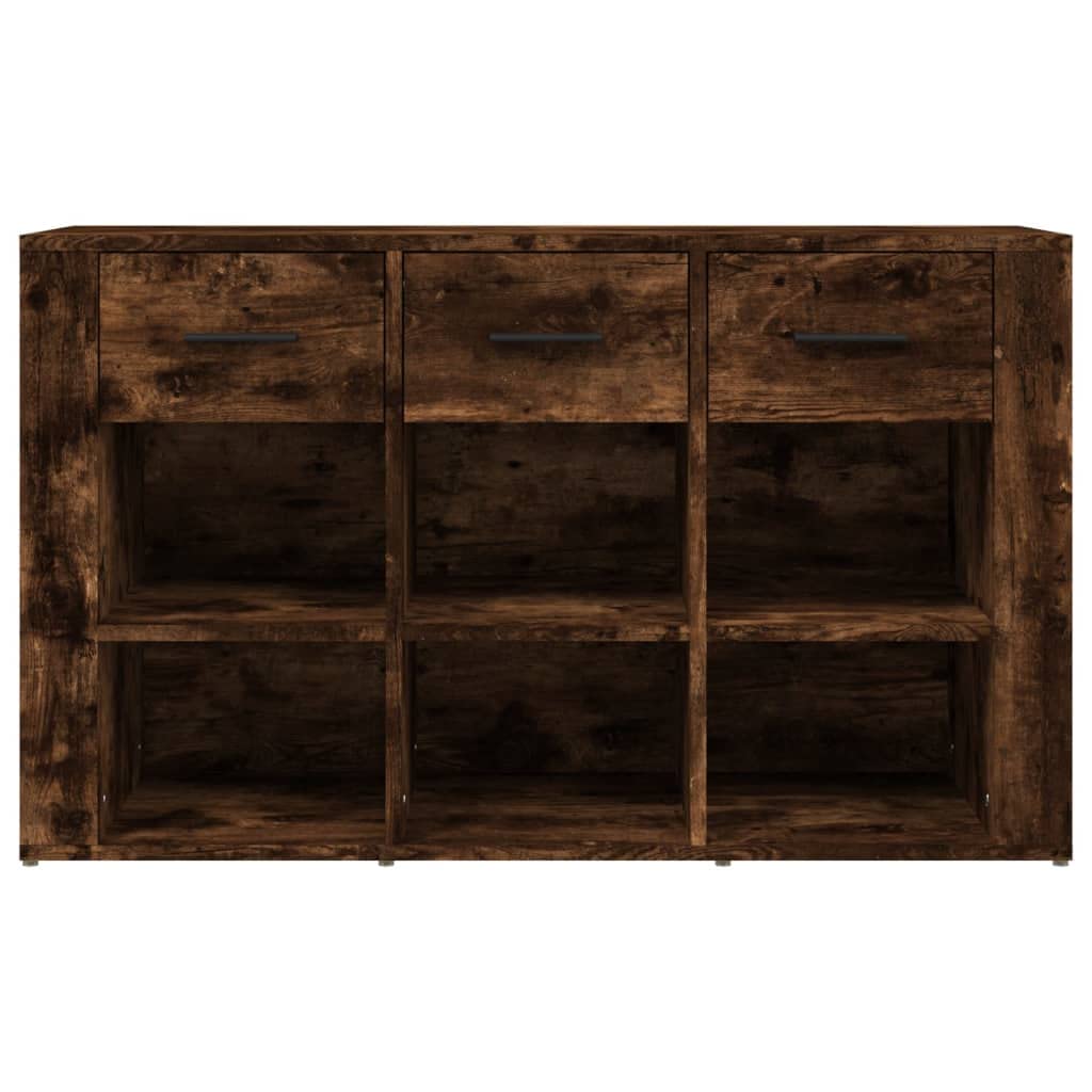 Kredens dąb wędzony 100 x 30 x 59,5 cm, materiał drewnopochodny, wytrzymała szafka z dużą ilością miejsca do przechowywania, uniwersalny mebel do salonu, kuchni, przedpokoju
