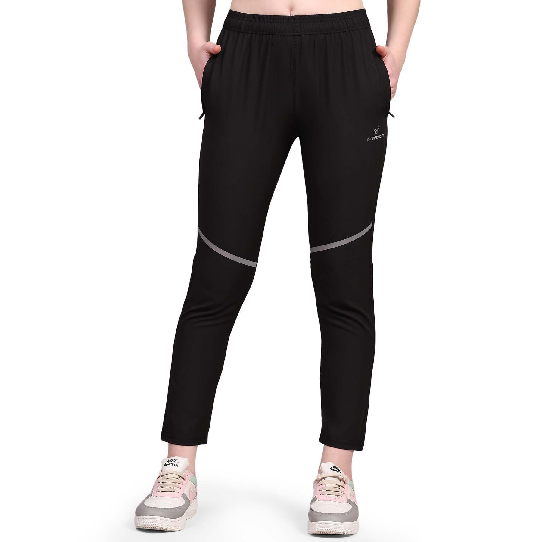 dpassion Running Track Pants for Women with Side Zipper Pocket | Lower for Girls |Sports Track Pant for Women-picture-33