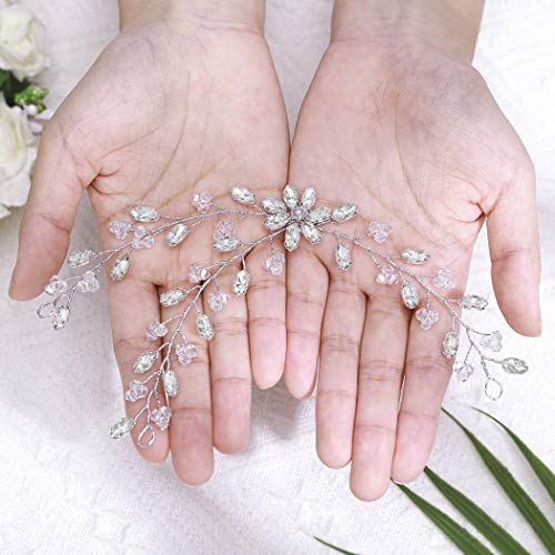 Atigy Serre-tête de mariée en cristal argenté Cover