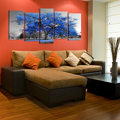 Contemporary Blue Tree Canvas Art - Large Size - Image 4