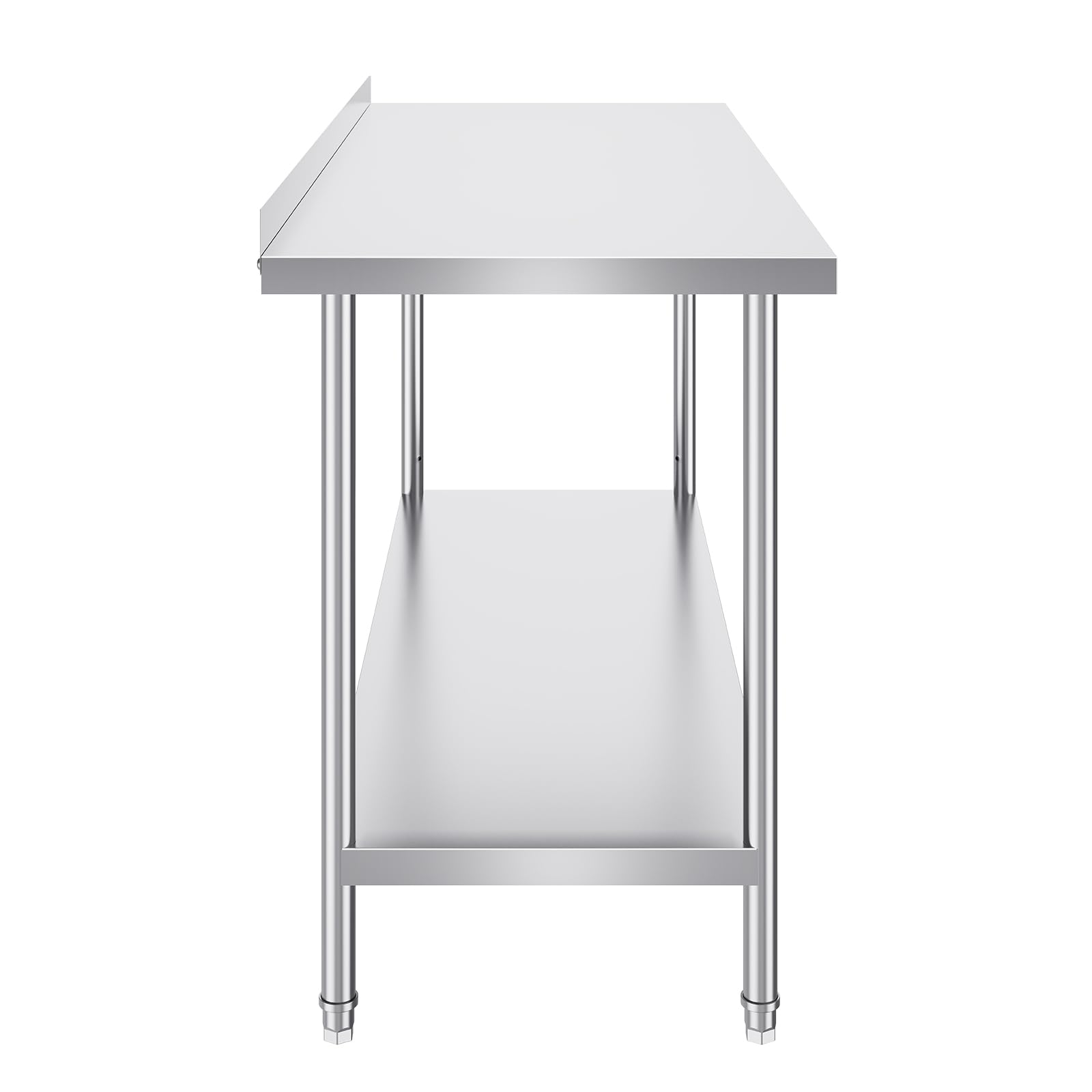 Happybuy 24 x 60 x 36 Inch Stainless Steel Work Table, Commercial Food Prep Table, Heavy Duty Metal Work Table with Adjustable Height for Restaurant, Home, Hotel
