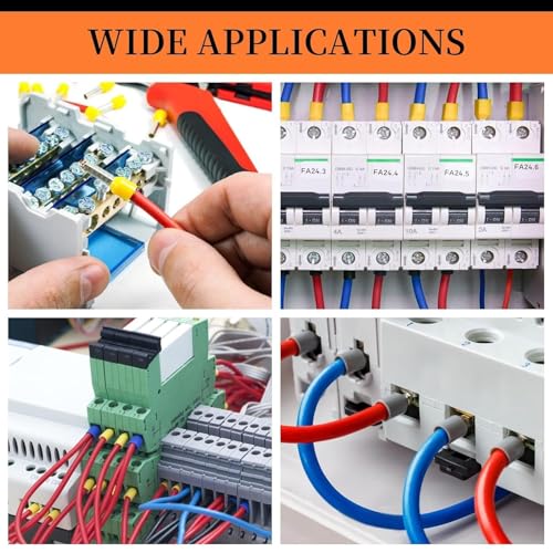 Image of 1800PCS Wire Ferrules Kit Multi-functional Assorted Insulated Electrical Wire Connectors Wire Crimp Terminals Assortment Set Wire Connector Crimp Terminal (1800pcs, Multicolor)