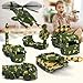 Lihgfw Kinderspielzeug Auto Tank Flugzeug Militärauto Trägheit Auto Modell Baby Spielzeug Junge Rakete Auto Engineering Fahrzeug Set Geschenk Six Sets 71cm Große Geschenkbox (Color : Grün)