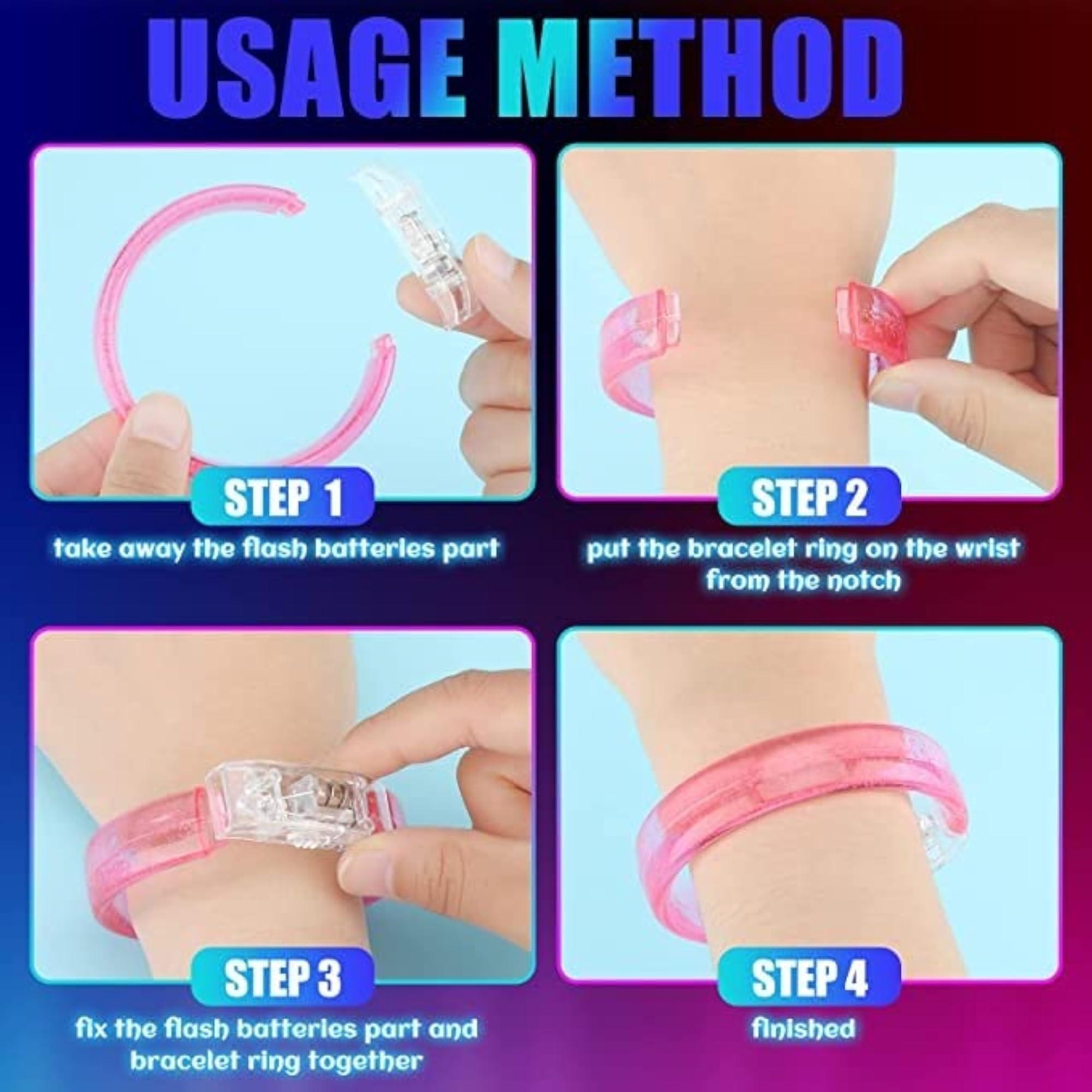 Acrylic LED Flashing Bracelets Glow Bar Concert Cheering Props