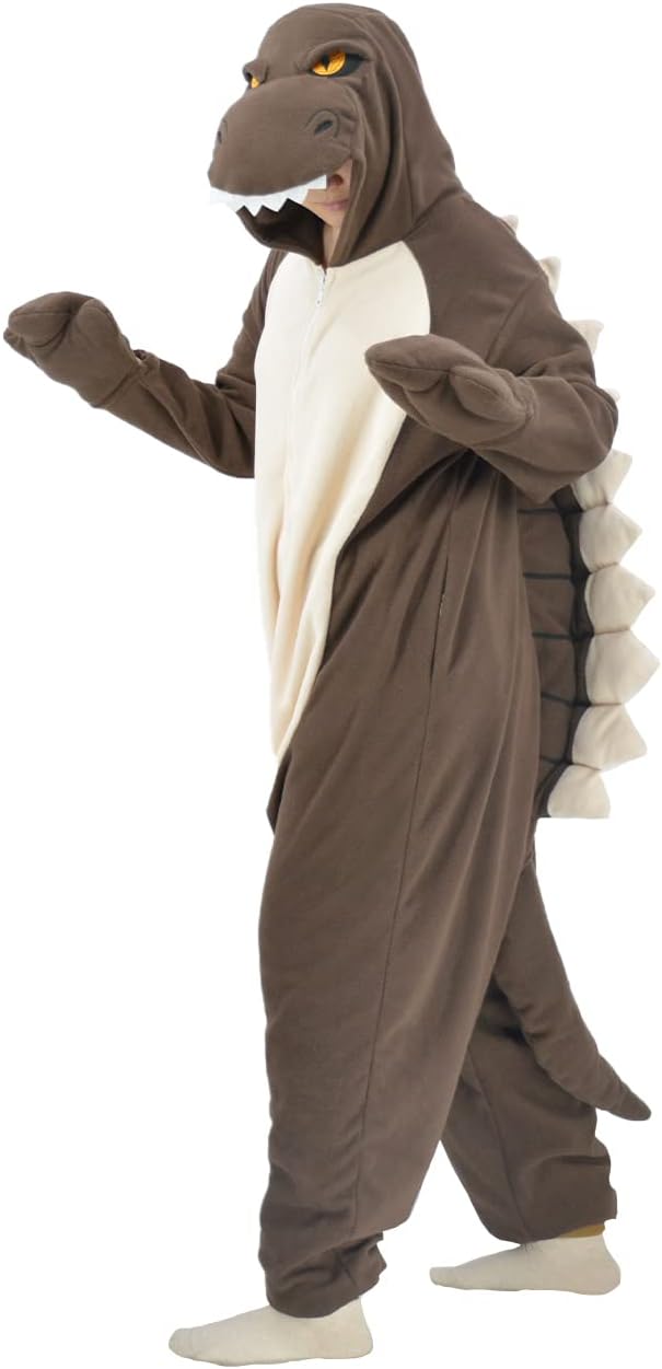 vavalad Adult Costume Onesie Pajamas Cosplay Funny Halloween Christmas Women men New Dinosaur Spinosaurus Onesie Costume X-Large