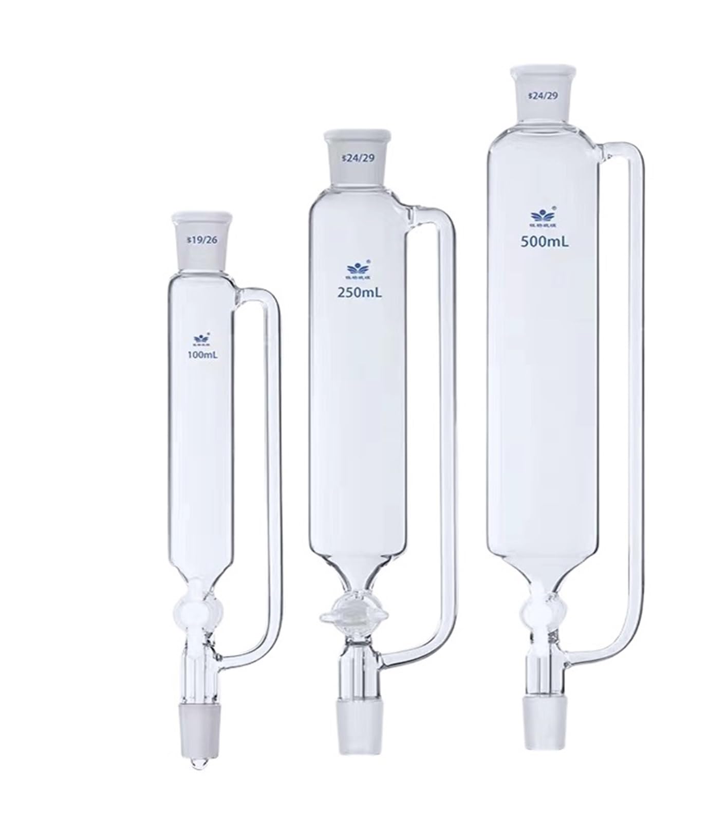 1 Stück 25 ml bis 1000 ml Laborglas Scheidetrichter mit konstanter zylindrischer Form Tropftrichter mit konstantem Druck und PTFE-Kolben(100ml 24x24)
