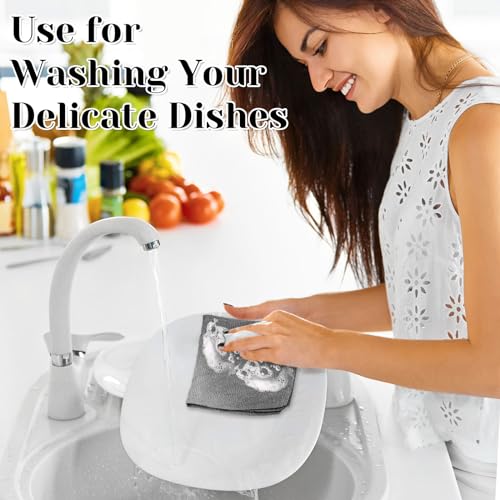 Image of 45 Pack Microfiber Cleaning Cloth Roll, 10 inch x 10 inch Tear Away Reusable Towels Washable Rags Super Absorbent Microfiber Towels for Car Drying Dishes Kitchen Cleaning