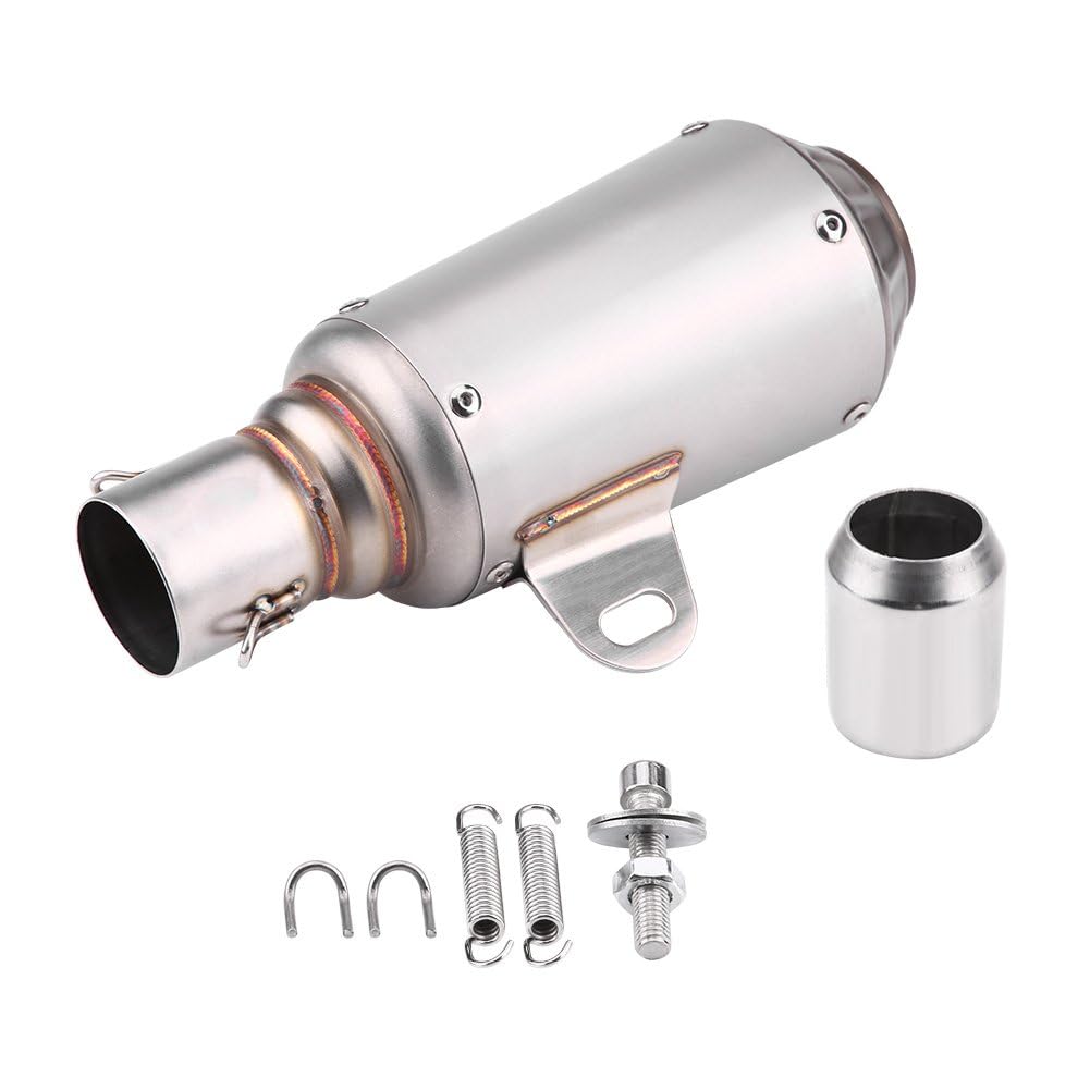Motorrad Auspuffrohr Universal Schalldämpfer Edelstahl Auspuff Endrohr Spitze für die meisten Motorräder mit 51 mm Durchmesser(Titan)