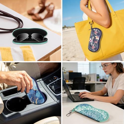 Image of FINTIE Glasses Case with Carabiner, Ultralight Neoprene Sunglasses Pouch