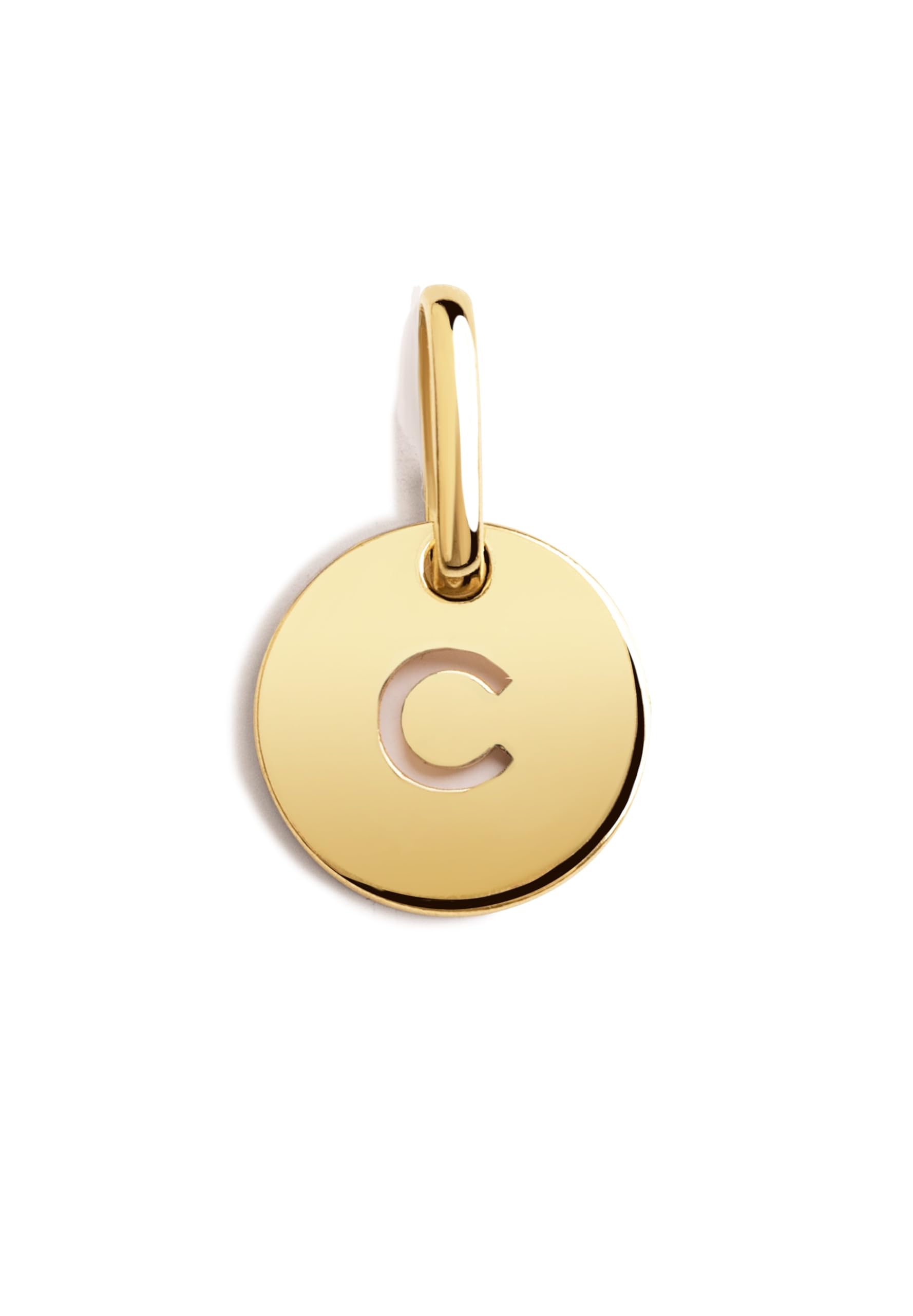 Lote de SINGULARU - Collar Dots - Colgante en Plata de Ley 925 - Cadena de Talla Unica - Baño de Oro de 18 Kt. + Mini Medallion Letter - Colgante Inicial - Charm - Letra C