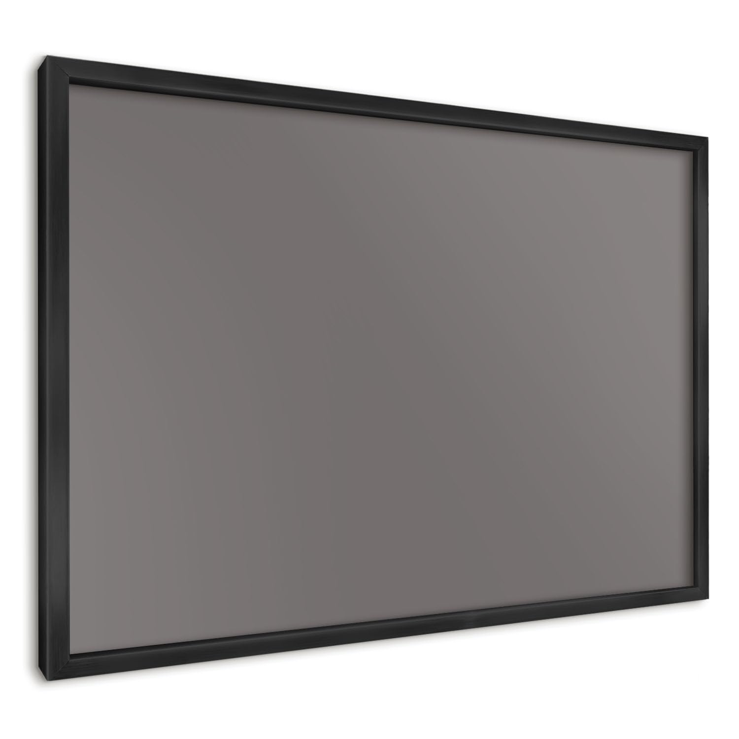 Panel Magnético Creativo 60x40 cm | con Marco Negro | Gris Oscuro | Montaje Fácil | Pizarra de Pared Escolar | Para Letras Magnéticas, Números, Notas de Estudio y Calendario