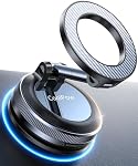 Coolpow for Magsafe Car Mount Vacuum Magnetic Phone Holder for Car【Extremely Stable】 Suction Cup Phone Mount for Shower Mirror Window Vehicle Mount for iPhone17 16 15 14 13 GPS Navigation Dark Black