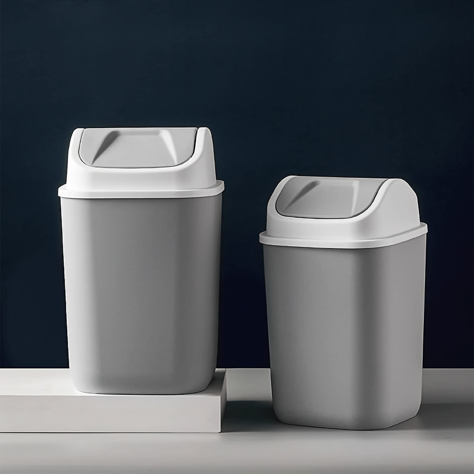 Cubo De La Basura Casa Bote De Basura con Tapa Swing, Capacidad, For El Baño, Dormitorio, Oficina, Cocina, Hotel, Restaurante Papelera Reciclaje(A,Large)