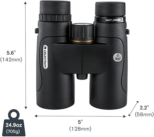 Miniatura 10 de Celestron Nature DX ED - Binoculares prémium de 8 x 42 pulgadas lentes de objetivo de dispersión extrabajas binoculares para exteriores y aves -