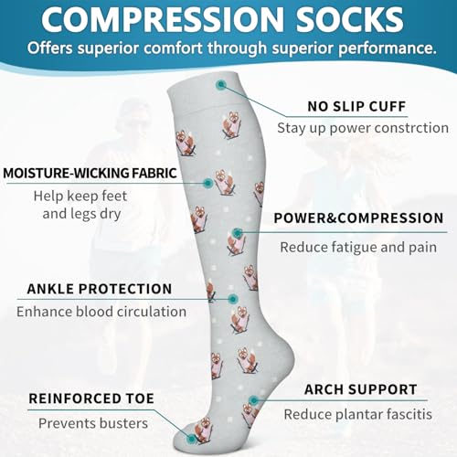 Image of Bluemaple 6 Pack Copper Compression Socks for Women and Men Circulation-Best Support for Medical, Running,Nursing,Athletic