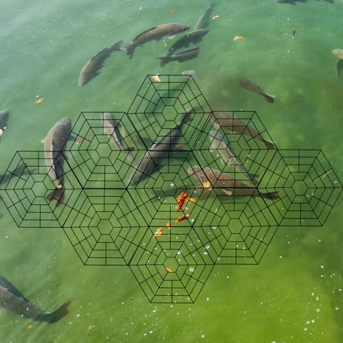 Red protectora de peces de 10 piezas hexagonal de PP negro para estanque 8