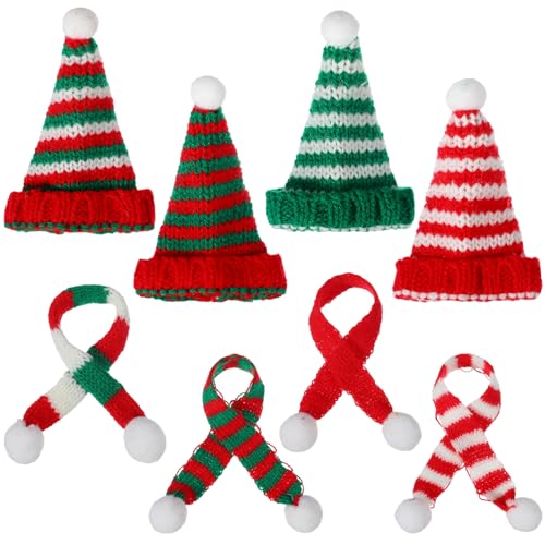 Kleine Weihnachtsmützen 29 Quilax 8 Stück Mini Weihnachtsmütze und Schal,Kleine...