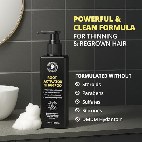 Image of Root Activator Shampoo for Men: Made In USA - Hair Growth Shampoo for Hair Loss and Thinning Hair - Hair Loss RegrowthTreatments for Women Men (Refreshing Scent)