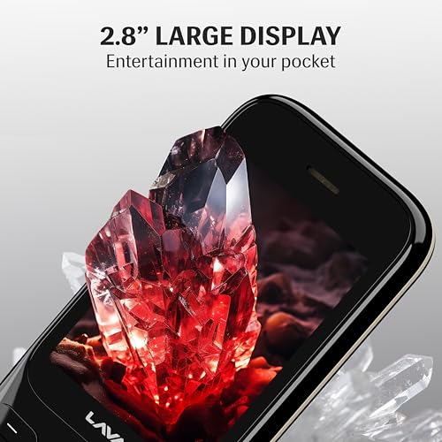 Image of Lava Gem 2025 Dual Sim Keypad Phone (2.8 inch Display, Camera & Flash) | 2575mAh Smart AI Powerful Battery | Wireless FM & Recording | Stereo Speakers | Call Recording (Black Gold)