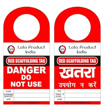 Loto Product India lockout Tagout scaffolding red tag Danger or Do not Use Set of 10