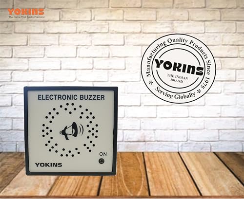 Image of YOKINS Electronic AC /DC Multi-Tone,Multi-Voltage Buzzer Hooter 72x72mm | Electronic Buzzer with LED Indicator, Panel Mountable, Black and White
