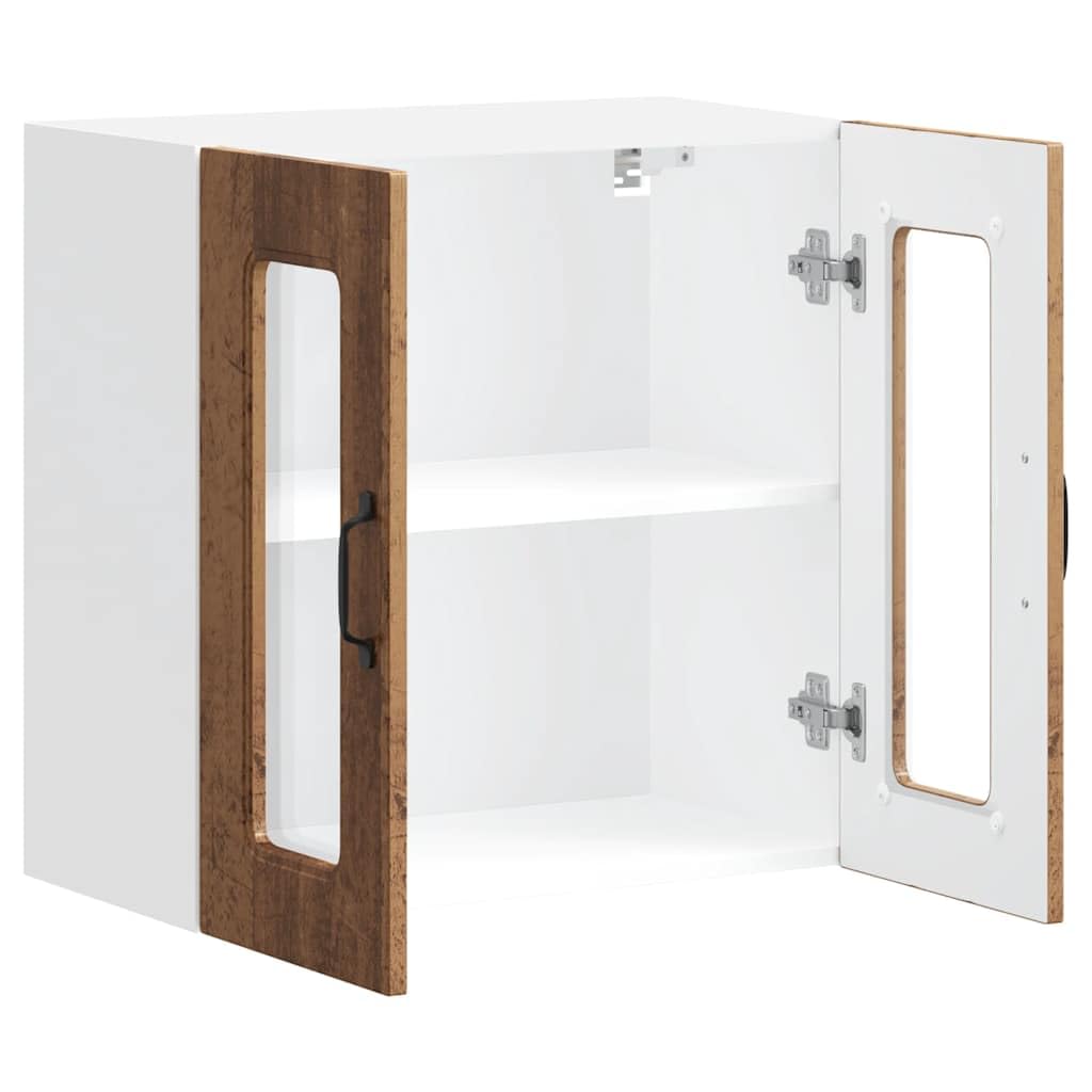 vidaXL Küchen-Hängeschrank mit Glastür Kalmar Altholz-Optik Holzwerkstoff