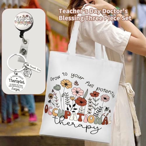 Occupational Therapy Gifts, Occupational Therapy Bag, 4 Pcs That Can Be Given to Professional Medical Practitioner, Including Tote Bag, Makeup Bag, Key Chain and Badge Holder to Show Your Appreciation - Image 5