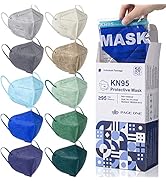 PAGE ONE 10 Colors KN95 Face Masks for Adults 50 Pack Disposable Masks, 5-Layer Breathable Cup Du...