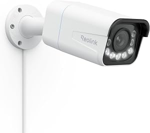 Reolink PoE 4K Telecamera Esterno, 5X Zoom Ottico, Rilevamento di Uomo/Veicolo/Animale, Faretti per Visione Notturna a Colori, Audio Bidirezionale, Time-Lapse, Slot per Scheda microSD, RLC-811A