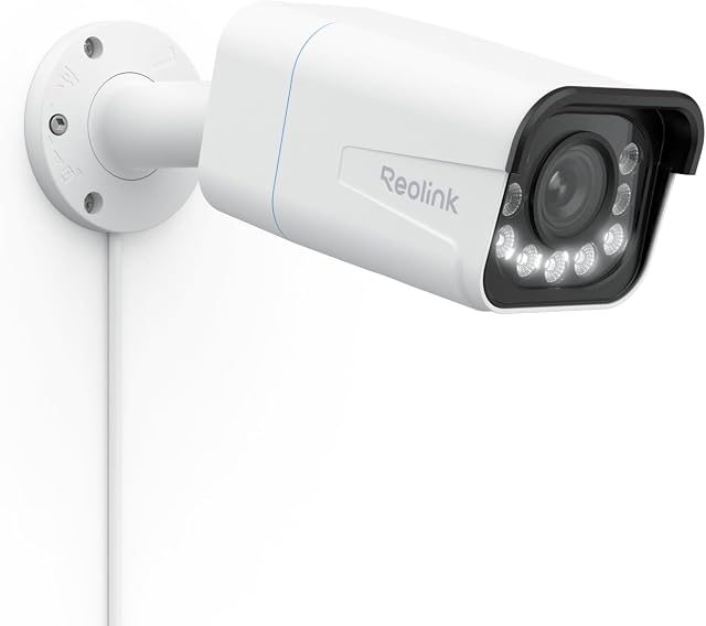 Reolink PoE 4K Telecamera Esterno, 5X Zoom Ottico, Rilevamento di Uomo/Veicolo/Animale, Faretti per Visione Notturna a Colori, Audio Bidirezionale, Time-Lapse, Slot per Scheda microSD, RLC-811A