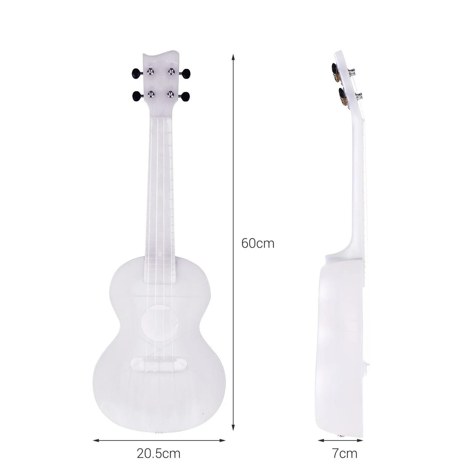 Ukulele Set 23 Zoll Ukulele Mit Farbenfroher LED Beleuchtung Carbon Saiten Gigbag Und USB Ladekabel